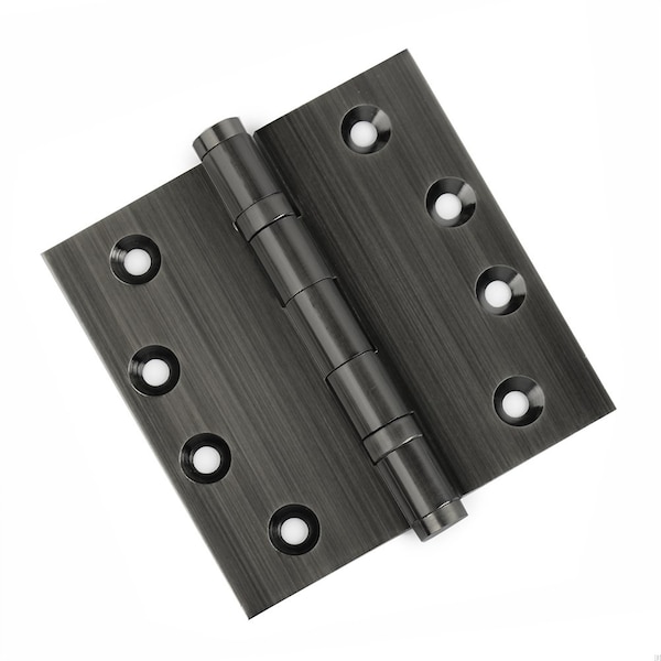 Embassy 4-1/2 x 4-1/2 Solid Brass Ball Bearing Hinge, Pewter Finish with Flat Tips 4545BBUS17AF-1 - main